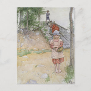 Carte Postale Par la cave par Carl Larsson