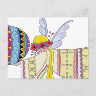 Carte Postale Par les ailes d'un ange l'art populaire ukrainien