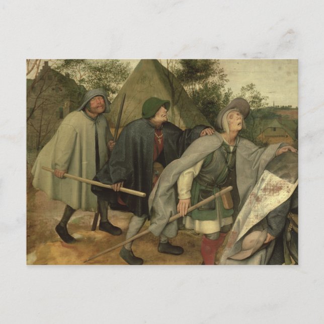 Carte Postale Parabole de l'aveugle, détail de trois aveugles (Devant)