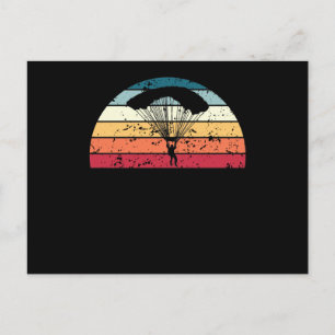 Carte Postale Parachutisme Rétro Coucher de soleil Parachutiste