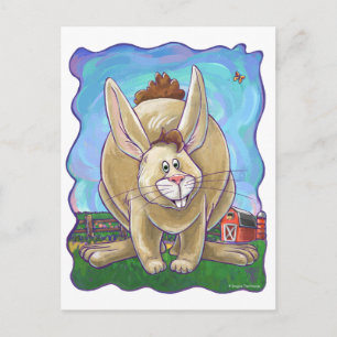 Carte Postale Parade animalière sur lapin mignon