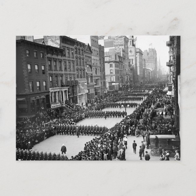 Carte Postale Parade des policiers sur 5th Ave, New York : 1900 (Devant)
