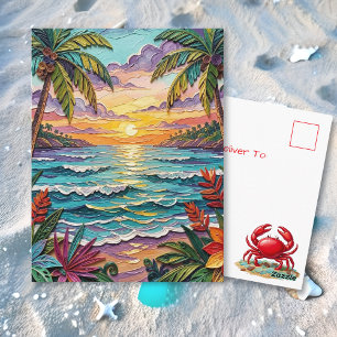 Carte Postale Paradis Tropical   Garder le Contact en Bord de Me
