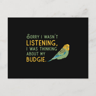 Carte Postale Parakeet Lover À propos de My Budgie Budgerigar Bu