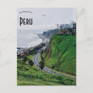 Carte Postale Parapentistes au Pérou