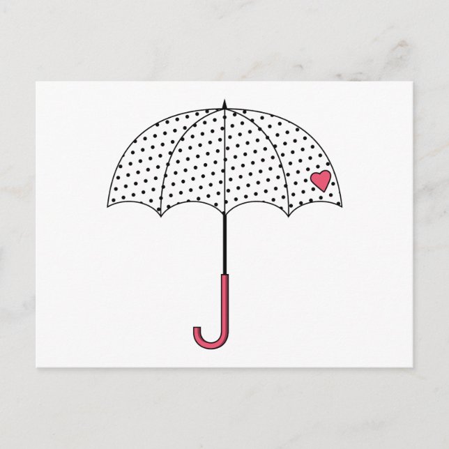 Carte Postale Parapluie d'amour (Devant)