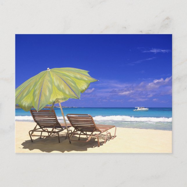 Carte Postale Parapluie de plage, Abaco, Bahamas (Devant)