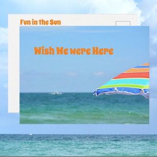 Carte Postale Parapluie de plage vue océan photographique