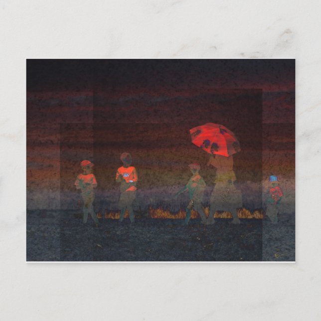 Carte Postale Parapluie rouge (Devant)