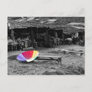 Carte Postale Parapluie sur un marché