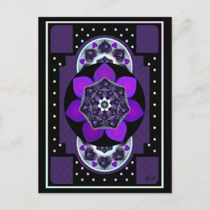 Carte Postale Parapluie violet & coeurs .7