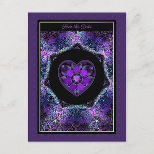 Carte Postale Parapluie violet & Coeurs .7