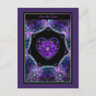 Carte Postale Parapluie violet & Coeurs .7