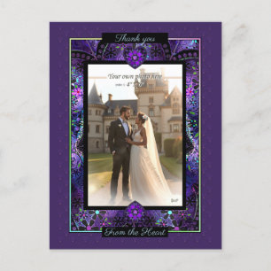 Carte Postale Parapluie violet & coeurs .7