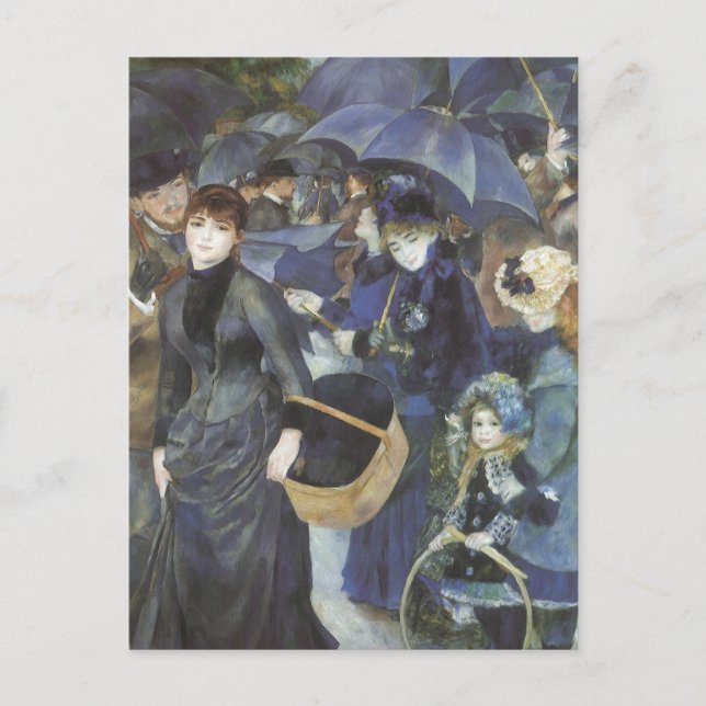 Carte Postale Parapluies de Pierre Renoir, Impressionnisme Vinta (Devant)