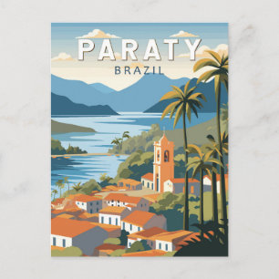 Carte Postale Paraty Brésil Travel Art Vintage