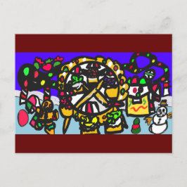 Carte Postale Parc à thème Gingpain Noël