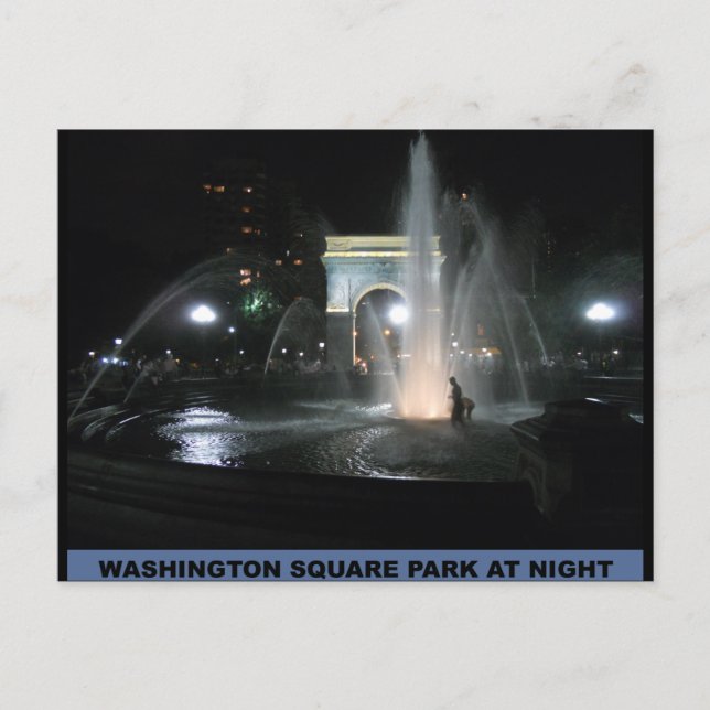 Carte Postale Parc carré de Washington la nuit, NYC (Devant)