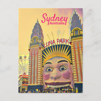 Carte Postale Parc d'attractions Sydney Luna Park Voyage d'art n