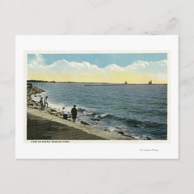 Carte Postale Parc de bord de mer Vue sur le son (Devant)