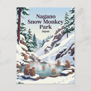 Carte Postale Parc de singes de neige de Nagano Japon