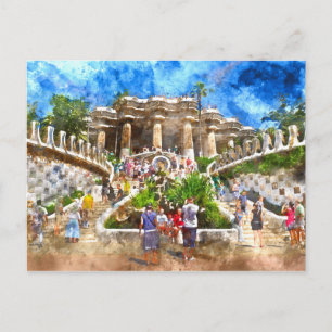 Carte Postale Parc Guell à Barcelone Espagne