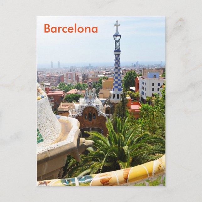 Carte Postale Parc Guell à Barcelone, Espagne (Devant)