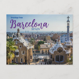 Carte Postale Parc Guell Gaudi Barcelone Espagne