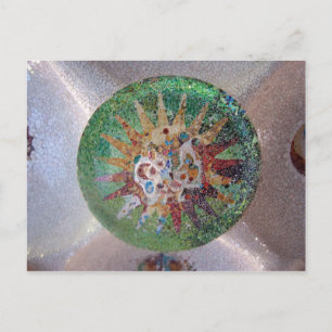 Carte Postale Parc Guell Green Mosaic
