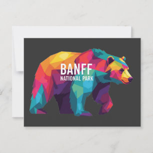 Carte Postale Parc national Banff Ours coloré du Canada