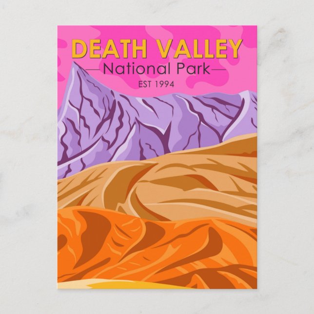 Carte Postale Parc national de Death Valley Dunes de sable Vinta (Devant)