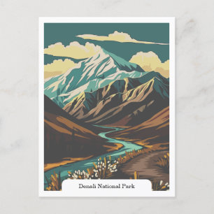 Carte Postale Parc national de Denali, Alaska États-Unis