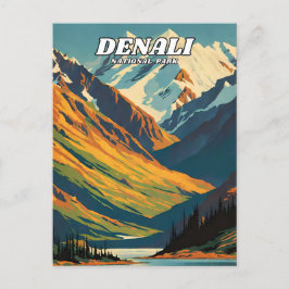 Carte Postale Parc national de Denali illustration rétro Classic