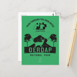 Carte Postale Parc national de Djerdap Portes de fer Design noir