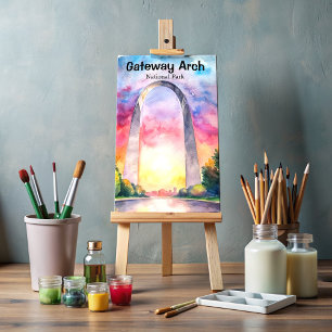 Carte Postale Parc national de Gateway Arch aquarelle