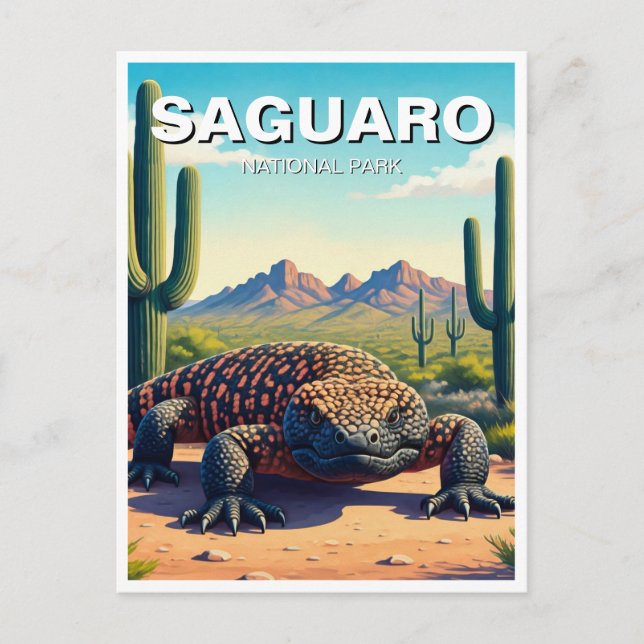 Carte Postale Parc national de Gila Monster Saguaro Souvenir (Devant)
