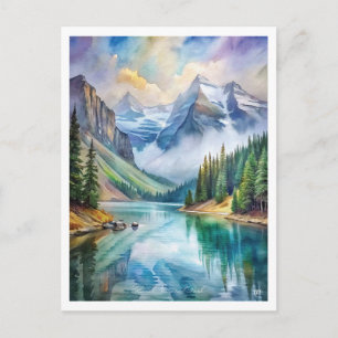 Carte Postale Parc national de Glacier aquarelle 