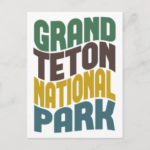 Carte Postale Parc national de Grand Teton Vague rétro