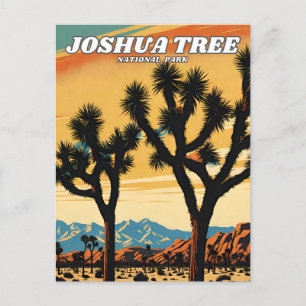 Carte Postale Parc national de Joshua Tree illustration rétro