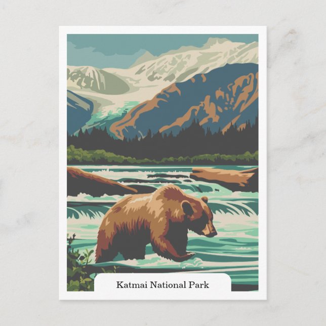 Carte Postale Parc national de Katmai, Alaska États-Unis (Devant)