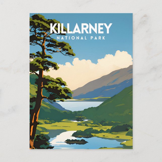 Carte Postale Parc national de Killarney Affiche de voyage tradi (Devant)