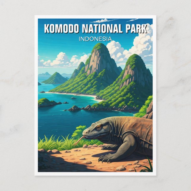 Carte Postale Parc national de Komodo Indonésie (Devant)