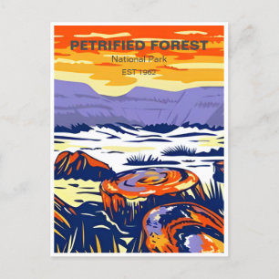 Carte Postale Parc National de la Forêt Petrifiée vintage Arizon
