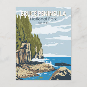 Carte Postale Parc national de la péninsule Bruce Art de voyage 