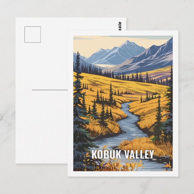Carte Postale Parc national de la vallée de Kobuk Alaska USA (Devant / Derrière)