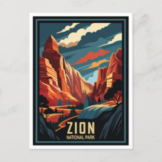 Carte Postale Parc national de la Zion Retro