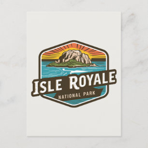 Carte Postale Parc national de l'Isle Royale Emblème Vintage