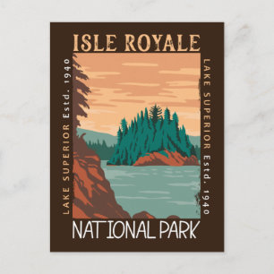 Carte Postale Parc national de l'Isle Royale Lac Supérieur