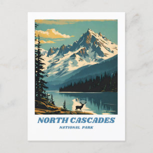 Carte Postale Parc national de North Cascades illustration retro