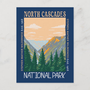 Carte Postale Parc national de North Cascades Vintage en détress